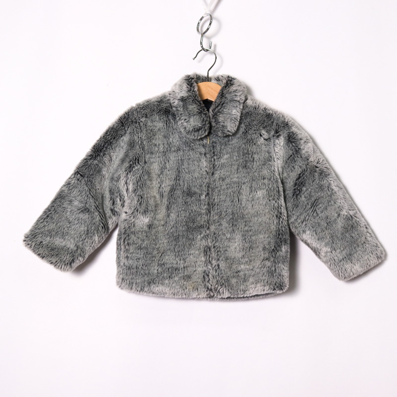 グレー ファージャケット diante プレミアムエコファージャケット