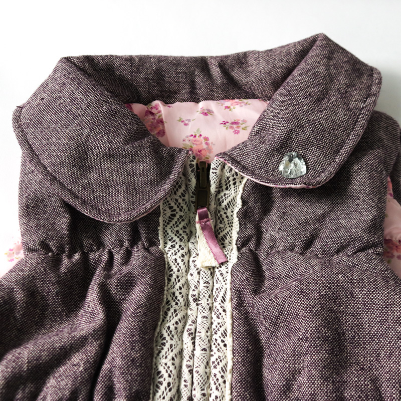 エニィファム 中綿入りベスト リバーシブル アウター ウール混 キッズ  