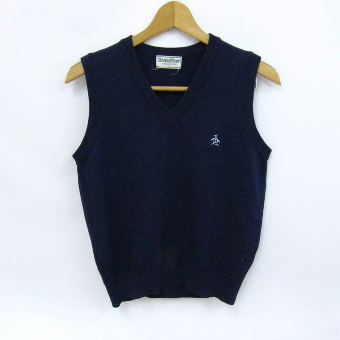 新品未使用タグ付 マンシングウェア コットンVネックニットベスト LL