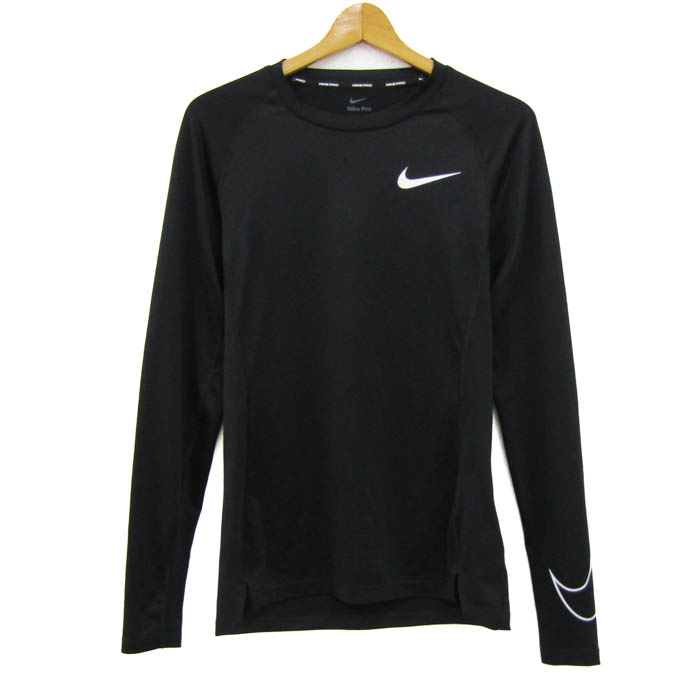 00s NIKE ゴツナイキプリント サーマルカットソー ロンT Mサイズ 黒 ナイキ スニーカー ローカット トキローテキスタイルプリント