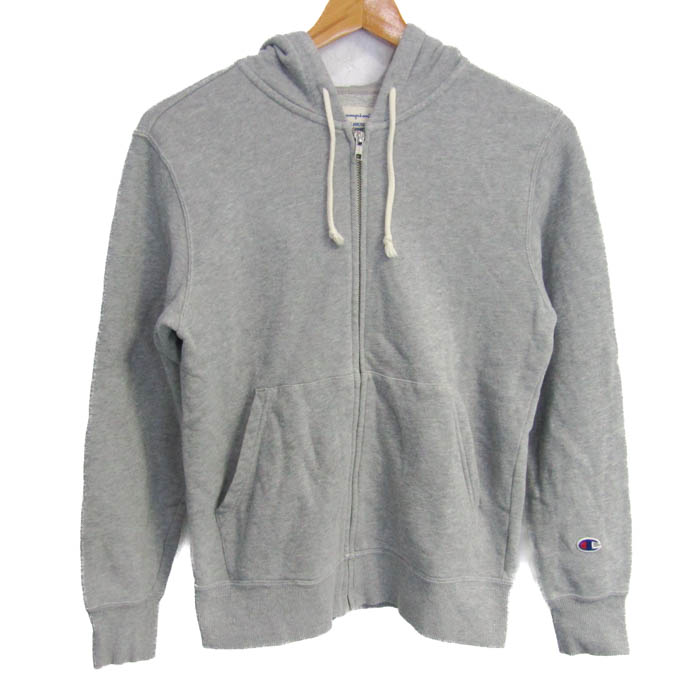 Champion グレー ジップアップパーカー S CHAMPION × BAPE HEAD ジップ