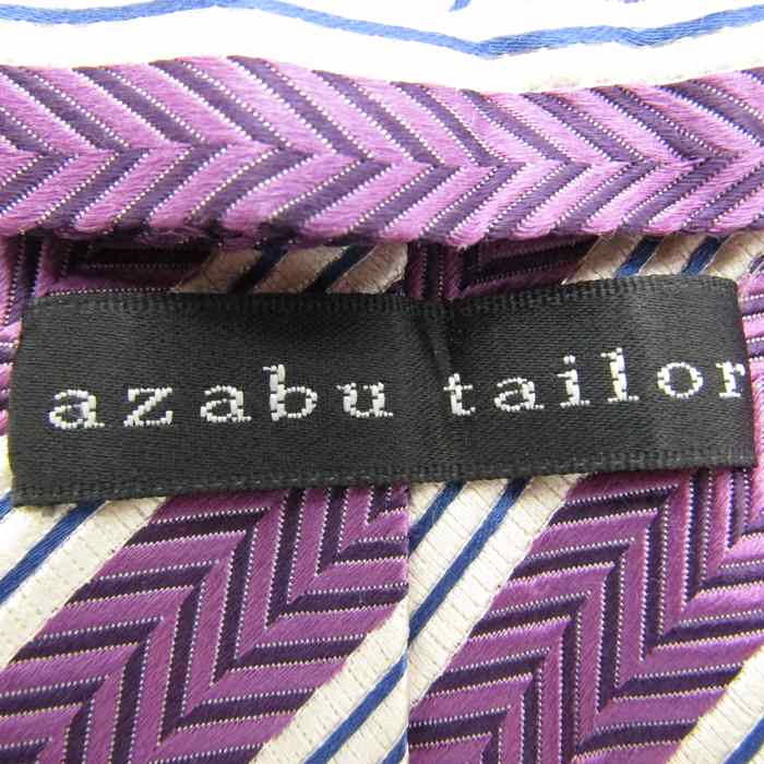 麻布テーラー ブランド ネクタイ ストライプ柄 日本製 シルク メンズ パープル Azabu tailor 【中古】｜Azabu tailor ｜店舗買取｜フォーマルスーツ/小物＞ネクタイ｜USEDのアパレル通販サイト - SMASELL（スマセル）