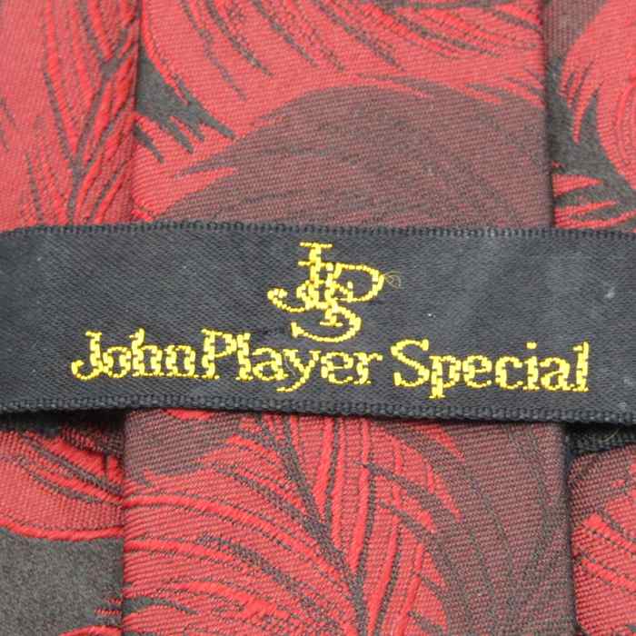 ジョンプレイヤースペシャル ブランド ネクタイ 総柄 ボタニカル柄 シルク メンズ レッド John Player Special JPS 【中古】