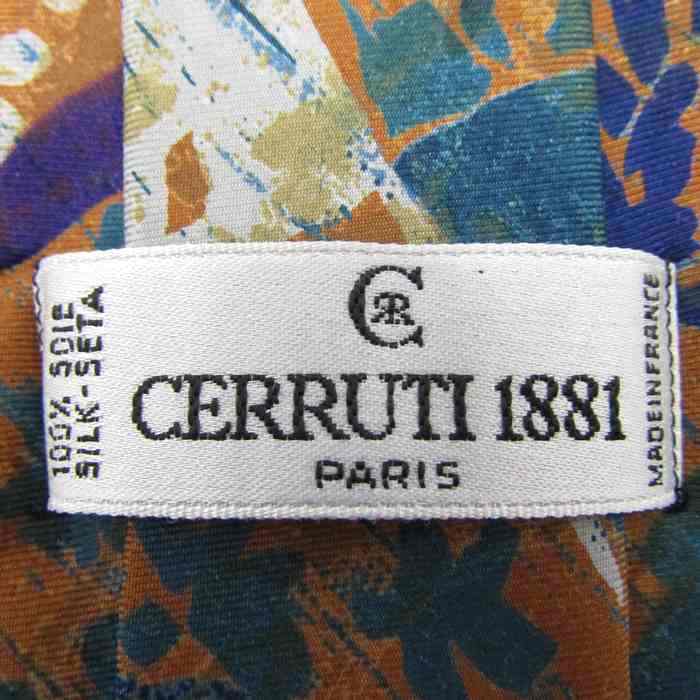 セルッティ1881 ブランド ネクタイ シルク 総柄 小紋柄 メンズ ネイビー CERRUTI 1881 【中古】