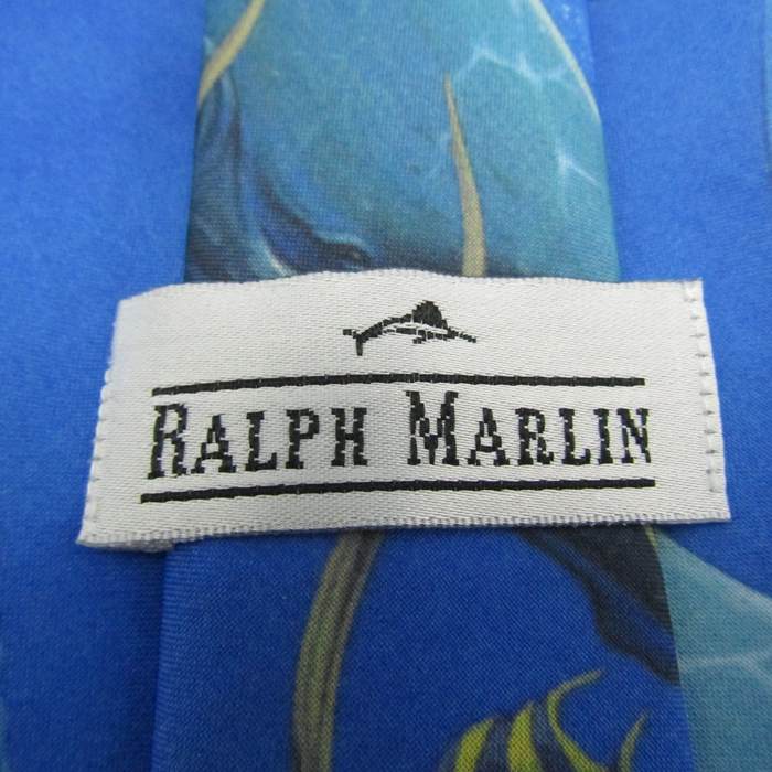 ラルフマーリン ブランド ネクタイ 総柄 魚 メンズ ネイビー RALPH