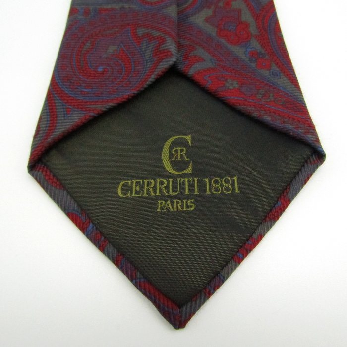 セルッティ1881 ブランドネクタイ 総柄 ペイズリー シルク フランス製 メンズ グレー CERRUTI 1881 【中古】｜CERRUTI 1881 ｜店舗買取｜フォーマルスーツ/小物＞ネクタイ｜USEDのアパレル通販サイト - SMASELL（スマセル）