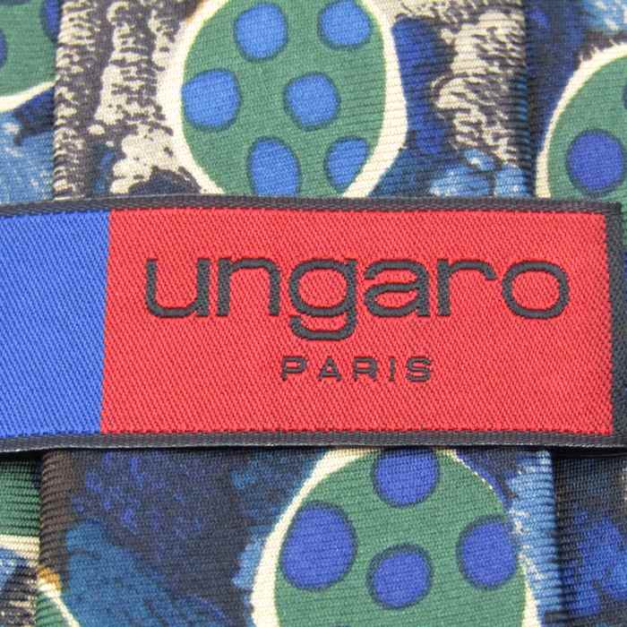 ウンガロ ungaro paris ポロシャツ緑 半袖 総柄 ゴルフ - トップス