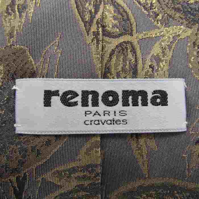 レノマ ブランドネクタイ 花柄 シルク メンズ グレー系 renoma 【中古  