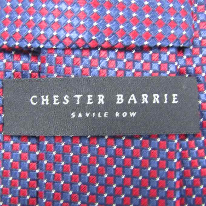 チェスターバリー ブランド ネクタイ シルク サビルロウ チェック メンズ ネイビー CHESTER BARRIE ｲｷﾞﾘｽ高級紳士服ﾌﾞﾗﾝﾄﾞ  【中古】｜CHESTER BARRIE ｲｷﾞﾘｽ高級紳士服ﾌﾞﾗﾝﾄﾞ｜店舗買取｜フォーマルスーツ/小物＞ネクタイ｜USEDのアパレル通販サイト -  SMASELL（スマセル）