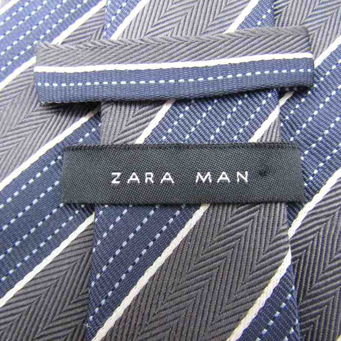 ザラ ブランドネクタイ ストライプ柄 PO メンズ ネイビー ZARA 【中古 ...