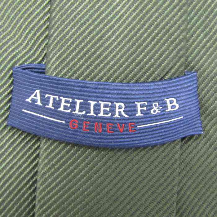 アトリエF&B ブランド ネクタイ ストライプ柄 無地 シルク フランス製 PO メンズ カーキ ATELIER F&B 【中古】｜ATELIER  F&B｜店舗買取｜フォーマルスーツ/小物＞ネクタイ｜USEDのアパレル通販サイト - SMASELL（スマセル）