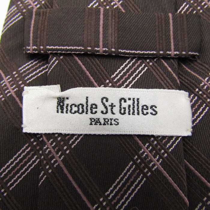 ニコルサンジル ブランド ネクタイ チェック柄 格子柄 シルク PO メンズ ブラウン Nicole St Gilles 【中古】｜Nicole St  Gilles｜店舗買取｜フォーマルスーツ/小物＞ネクタイ｜USEDのアパレル通販サイト - SMASELL（スマセル）