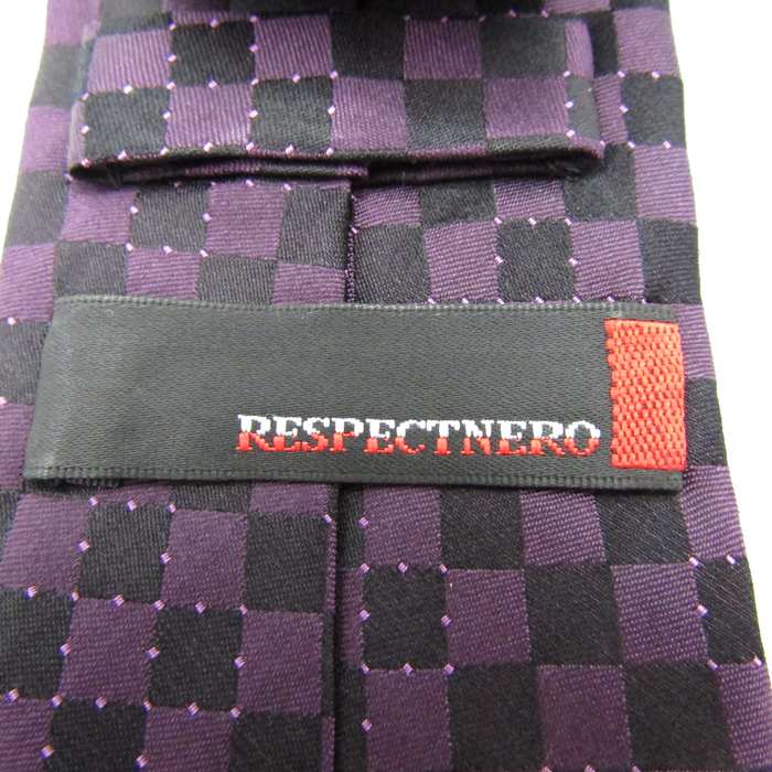 リスペクトネロ ブランド ネクタイ チェック柄 格子柄 ドット シルク PO メンズ パープル RESPECT NERO 【中古】｜RESPECT  NERO｜店舗買取｜フォーマルスーツ/小物＞ネクタイ｜USEDのアパレル通販サイト - SMASELL（スマセル）