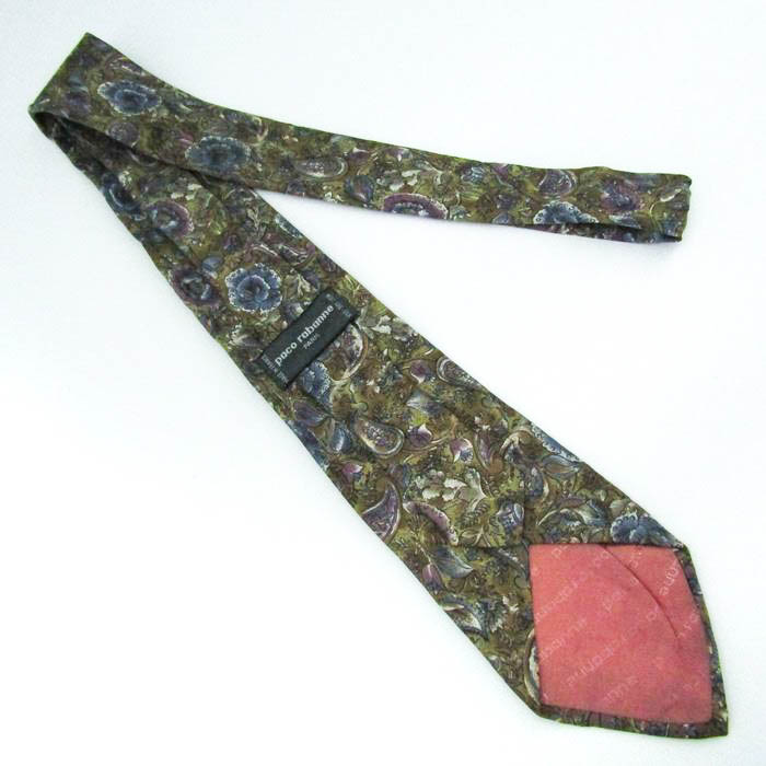 希少 PRADA プラダ ネクタイ ペイズリー 花柄 総柄 ブラック