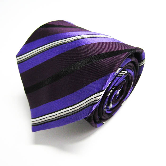 Ermenegildo Zegna ゼニア ポロシャツ ゆし M 紫系(ボーダー) 【古着  