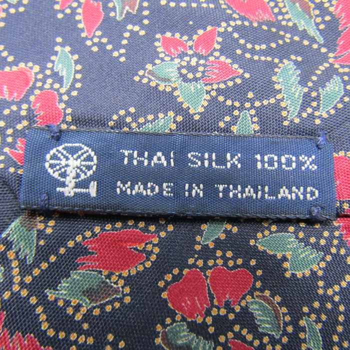 ジムトンプソン ブランド ネクタイ 総柄 花柄 リーフ柄 シルク タイ製  