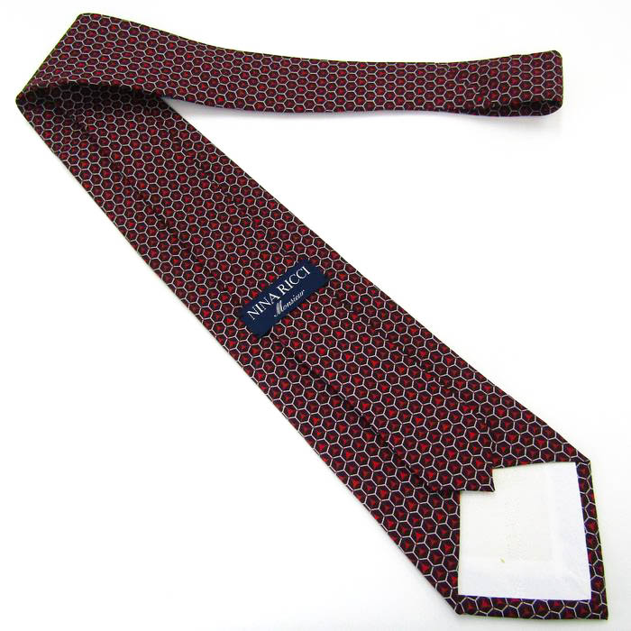 ニナリッチ ブランド ネクタイ ドット 格子柄 パネル柄 シルク PO  