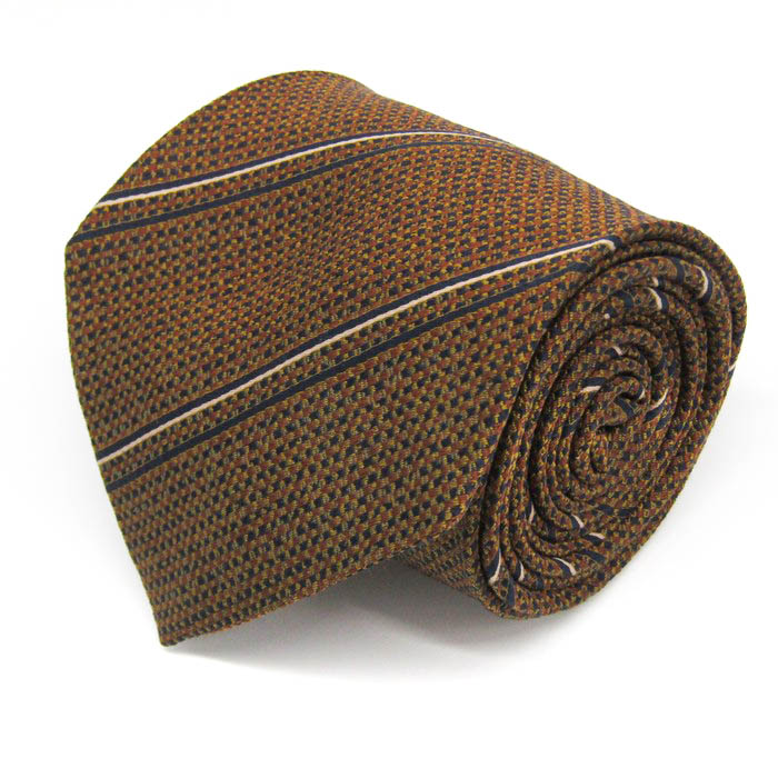 トラサルディ ブランド ネクタイ ウェーブ ストライプ柄 シルク イタリア製 PO メンズ ネイビー TRUSSARDI 【中古】