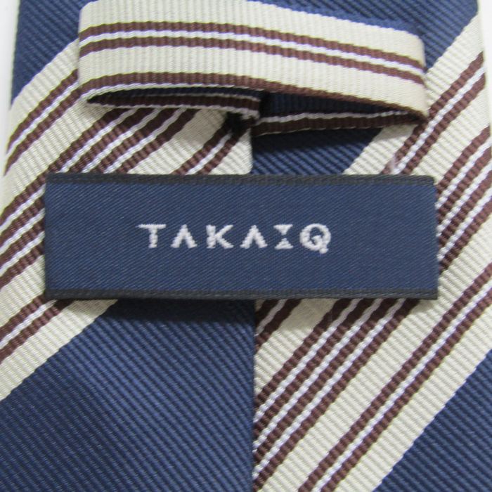 タカキュー ブランド ネクタイ ストライプ柄 PO メンズ ネイビー