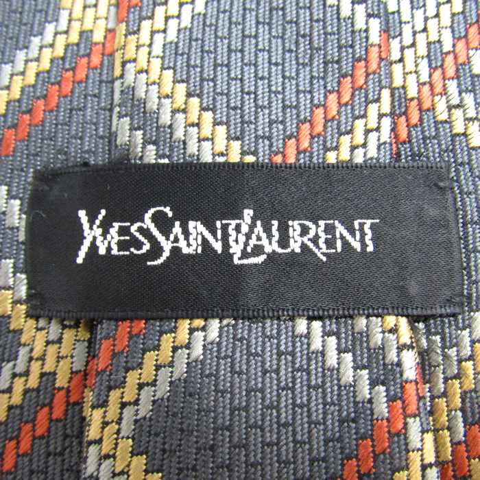 イヴ・サンローラン ブランド ネクタイ シルク 格子柄 チェック柄 YSL 