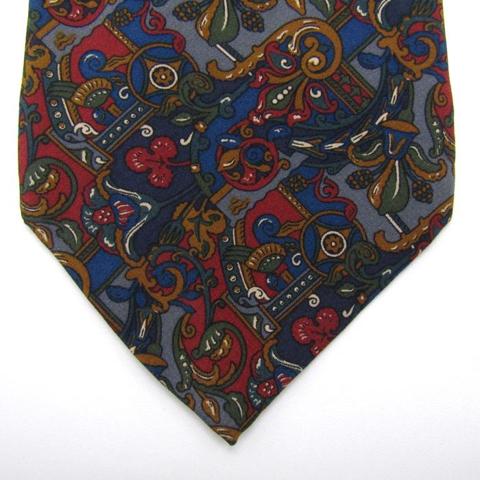 クリスチャンディオール ブランド ネクタイ ロゴ チェック柄 シルク 未