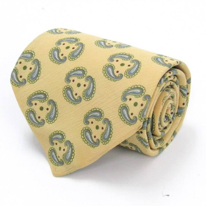 未使用品 GIORGIO ARMANI アルマーニ ネクタイ イエロー ドット ジョルジオアルマーニ ブランド ネクタイ シルク 小紋柄 ドット