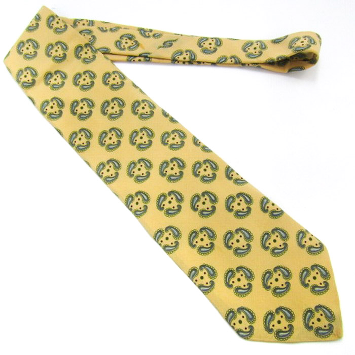 未使用品 GIORGIO ARMANI アルマーニ ネクタイ イエロー ドット ジョルジオアルマーニ ブランド ネクタイ シルク 小紋柄 ドット