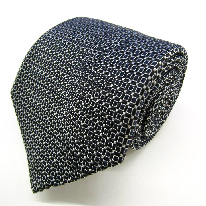 【極美品】 Calvin Klein ネクタイ グレー 小紋柄 総柄 ビジネス 中古ルイヴィトン LOUIS VUITTON ネクタイ 絹 シルク レギュラータイ