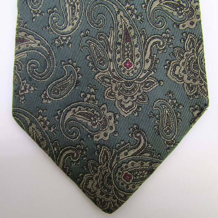 未使用 定価7.9万 ステファノリッチ ペイズリー プリーツタイ ネクタイ ステファノリッチ ブランド ネクタイ 総柄 ペイズリー 幾何学模様