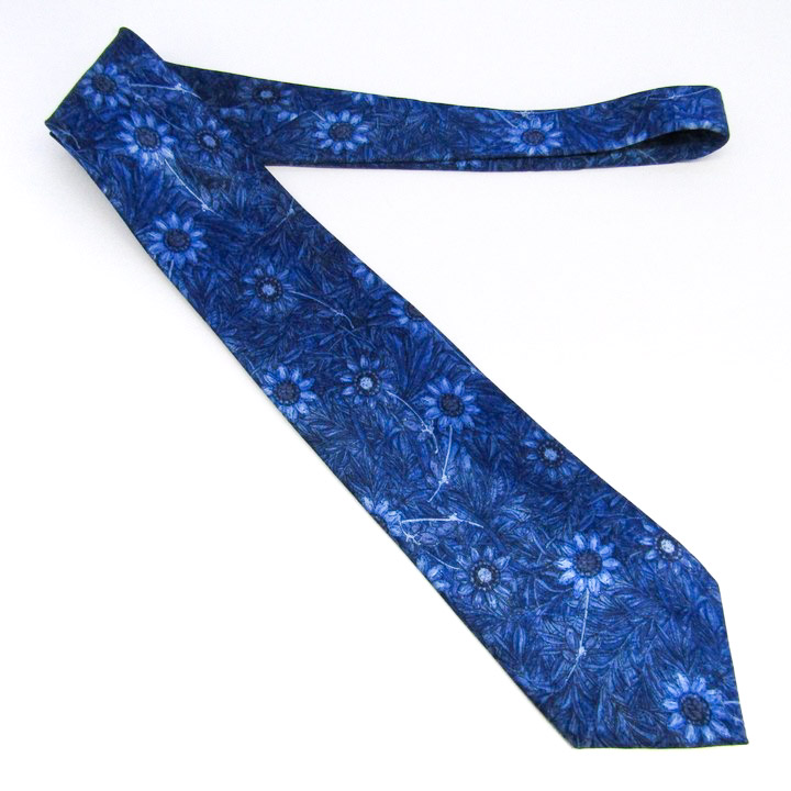 ランバン ブランド ネクタイ 総柄 花柄 リーフ柄 シルク