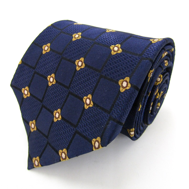 ミチコロンドンコシノ ブランド ネクタイ チェック柄 小紋柄 シルク