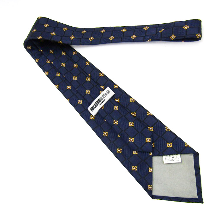 ミチコロンドンコシノ ブランド ネクタイ チェック柄 小紋柄 シルク