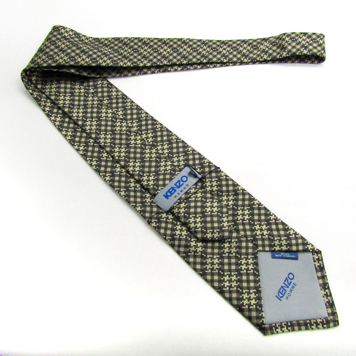 ケンゾー ブランド ネクタイ シルク チェック柄 未使用品タグ付 PO