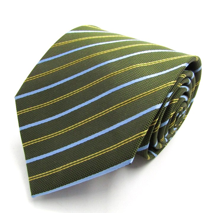 【新品未使用】アルマーニコレツォーニ ネクタイ ベージュ 茶色 ストライプ 高級 36相当中古 ファッション 未使用 アルマーニコレツォーニ