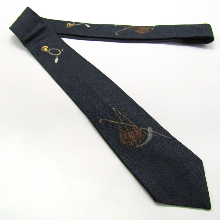 Dominique France ネクタイ 刺繍柄 グレー 鹿 クラウン Dominique France ネクタイ 刺繍柄 グレー 鹿 クラウン Dominique
