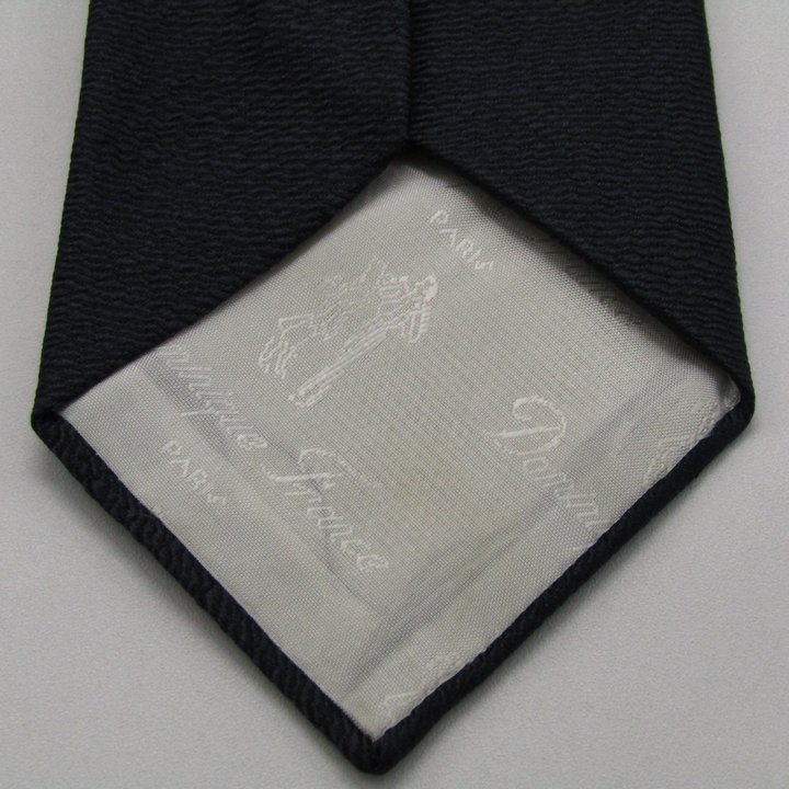 【値下げ】Dominique France 黒 シルク ネクタイ DOMINIQUE FRANCE “coeur de soie” special silk tie | NOIR ONLINE