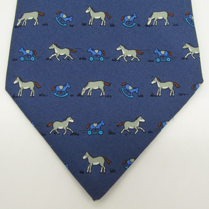 HERMES エルメス 馬柄 ネクタイ 新宿伊勢丹 ほぼ使用せず エルメス ブランド ネクタイ シルク 動物柄 馬 総柄 高級 PO