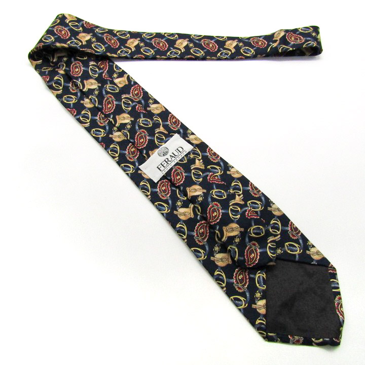 ルイフェロー ブランド ネクタイ 総柄 馬具 ペイズリー 幾何学模様