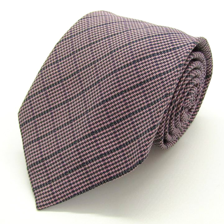 【美品】セリーヌ ネクタイ チャコールグレー マカダム柄 高級【イタリア製】 極美品】 セリーヌ ネクタイ マカダム柄 総柄 シルク ハイ