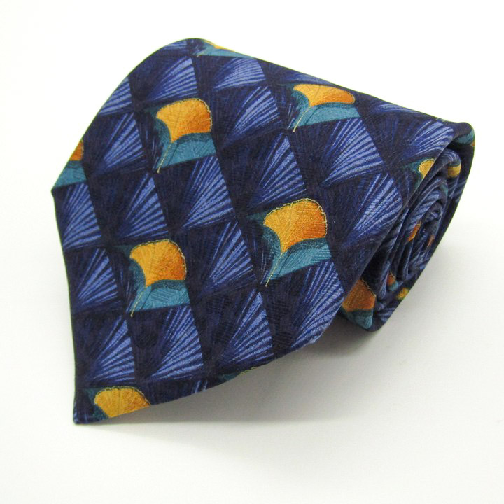 3009 エルメネジルドゼニア ネクタイ 総柄 Ermenegildo Zegna ゼニア ペイズリー柄 ネクタイ オレンジと青 3009