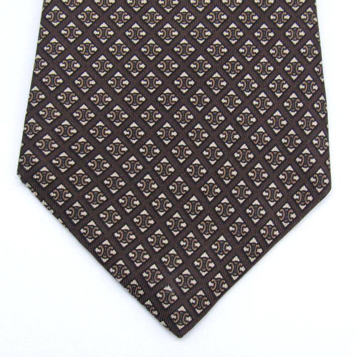セリーヌ ブランド ネクタイ シルク 馬車 ロゴグラム 小紋柄 総