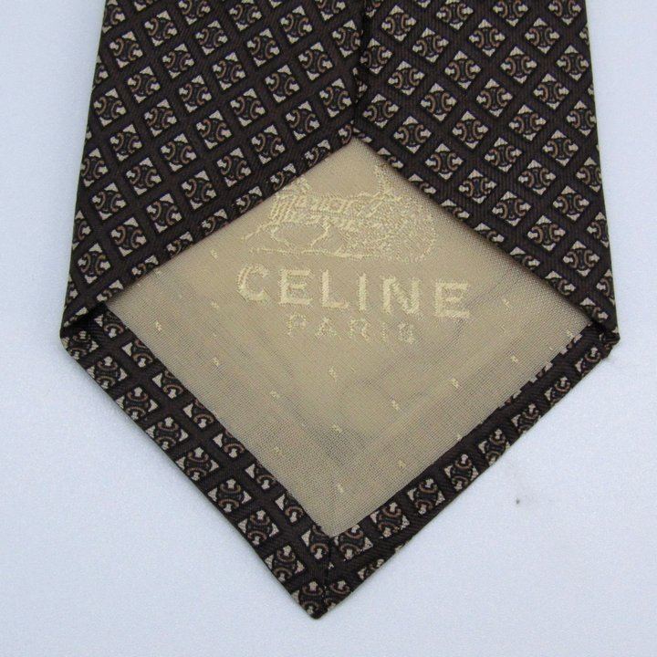 未使用級!CELINE ネクタイ シルク マカダム柄 パターン チェック 未使用級!CELINE ネクタイ シルク マカダム柄 パターン チェック