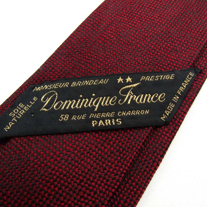 ドミニクフランス スター ブランド ネクタイ ドット 格子柄 シルク フランス製 PO メンズ ワインレッド Dominique France Star ドミニクフランス スター ブランド ネクタイ ドット 格子柄 シルク