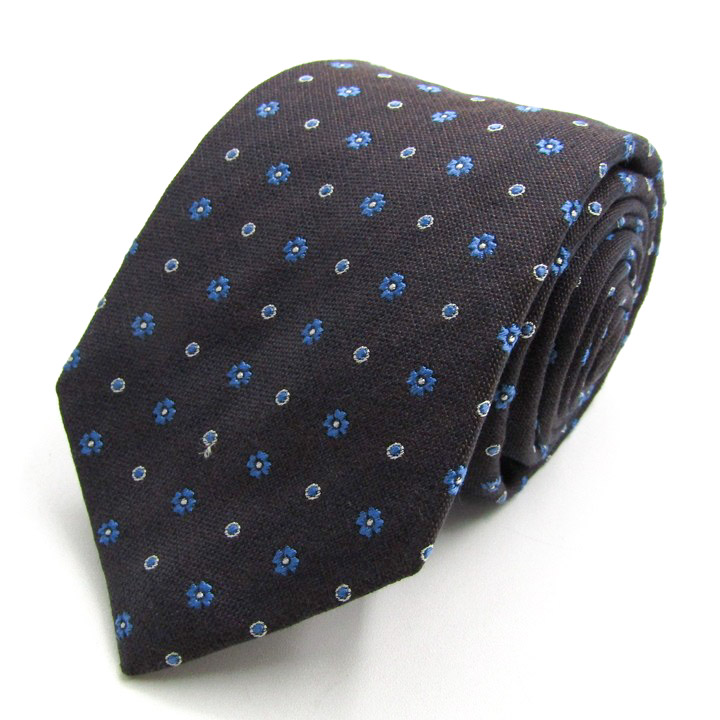 フランコバッシ】ネイビー花柄ネクタイ 超美品 【フランコバッシ