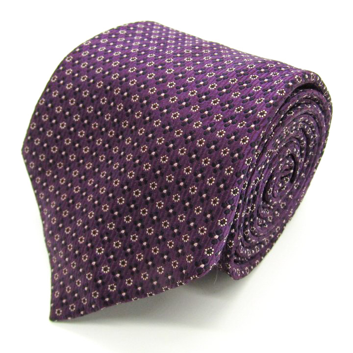 エルメネジルドゼニア ブランドネクタイ 総柄 ドット 花柄 シルク