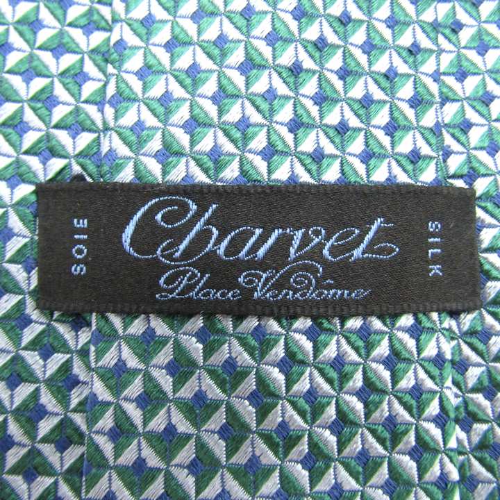 シャルベ ブランド ネクタイ 幾何学模様 総柄 シルク PO メンズ  