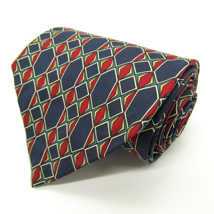 クリスチャンディオール ブランド ネクタイ 幾何学模様 総柄 シルク