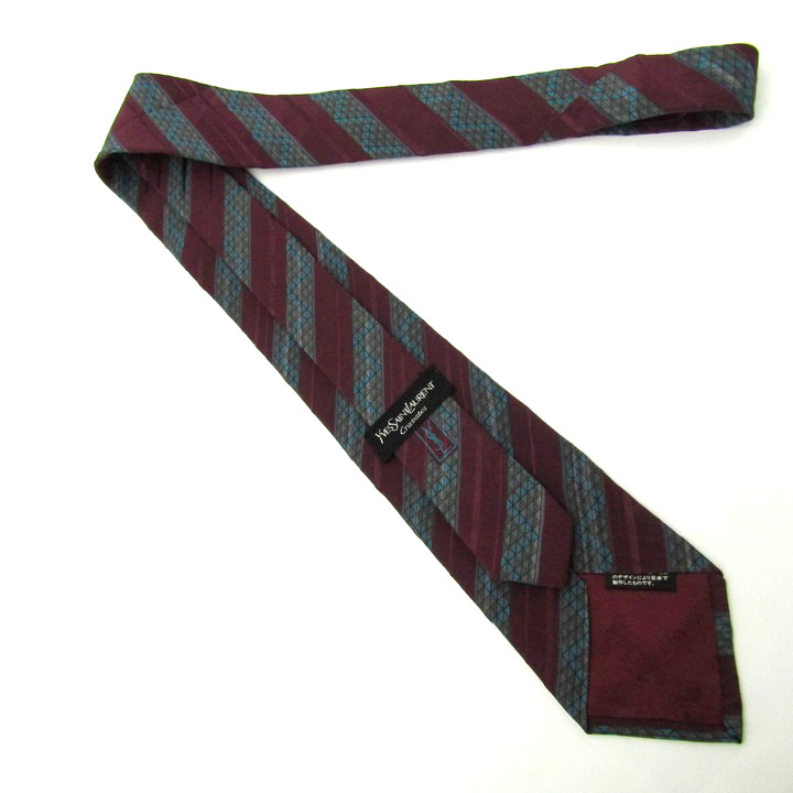 Saint Laurent ナロータイ ネクタイ ストライプ ブラック 赤 Saint Laurent ナロータイ ネクタイ ストライプ ブラック 赤