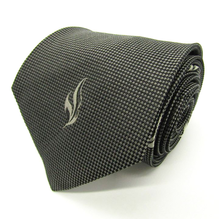 ドミニクフランス クラウン ブランド ネクタイ パネル柄 シルク