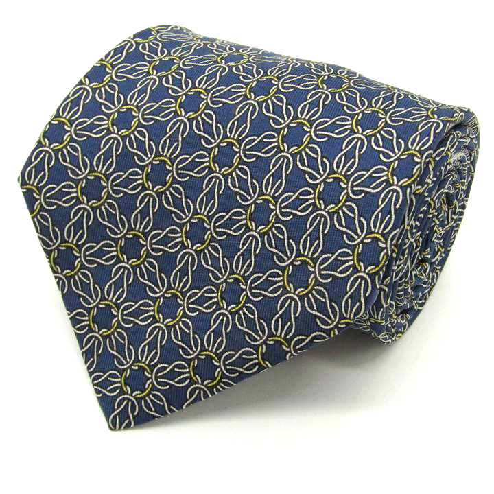 エルメス ブランド ネクタイ 総柄 ドット 格子柄 シルク PO メンズ